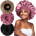 3PCS Extra Large Satin Bonnets for Sleeping, Hair Bonnets for Black Women Braids