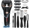 Electric Foot File Callus Remover, Rechargeable Pedicure Tools Foot Care Kit, Callus Remover for Feet with 3 Roller Heads,2 Speed for Remove Cracked Heels Calluses and Hard Skin