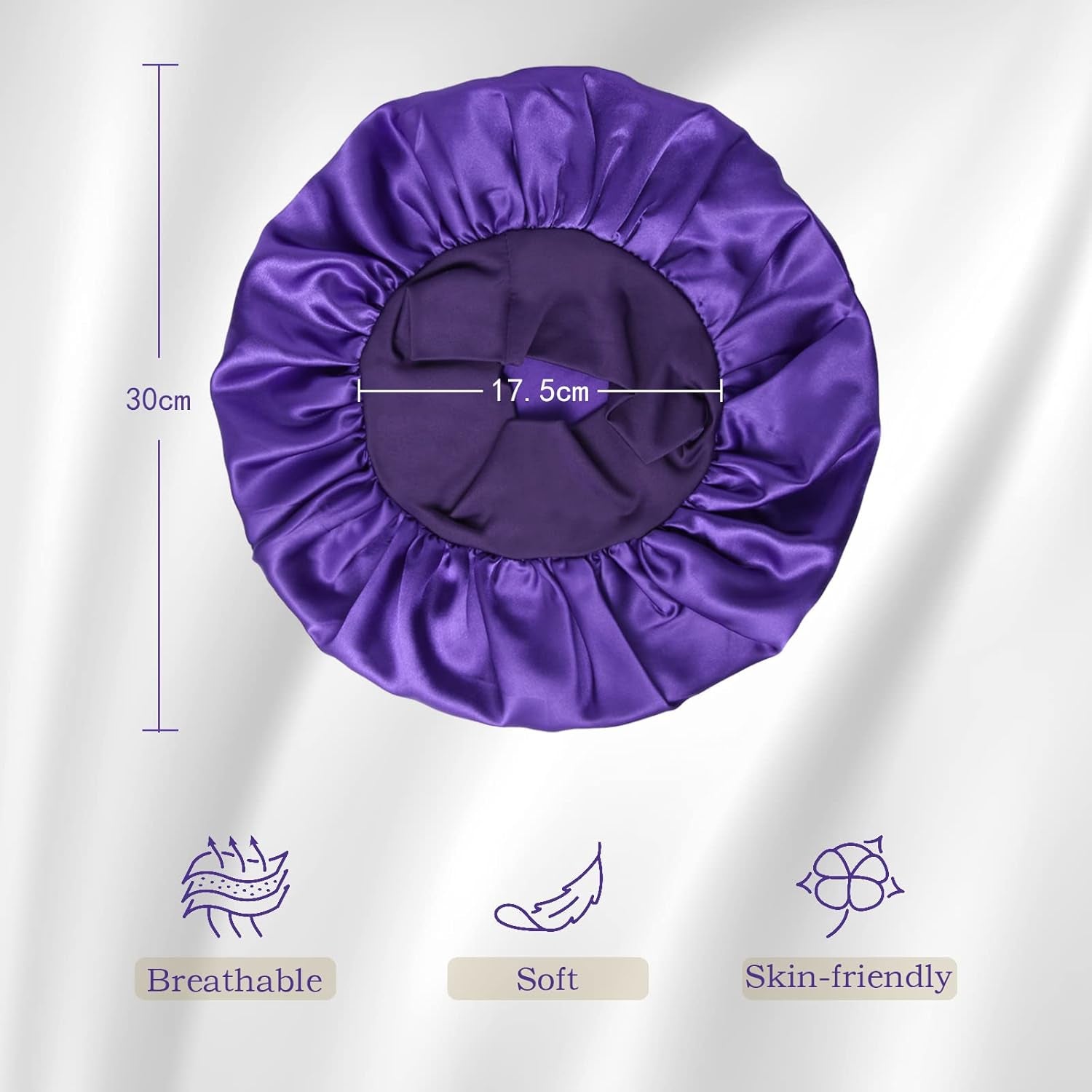 10 Pcs Bonnet, Superior Satin Bonnet with Elastic Wide Band, Silk Hair Bonnet for Sleeping Women Men Curly Dreadlock Braid Hair (Multicolor Share Pack)