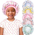 5 Pcs Kids Bonnet for Girls Silk Bonnet Sleeping Kid Baby Toddler Wide Band Night Sleep Caps Colorful Night Hats Natural Hair