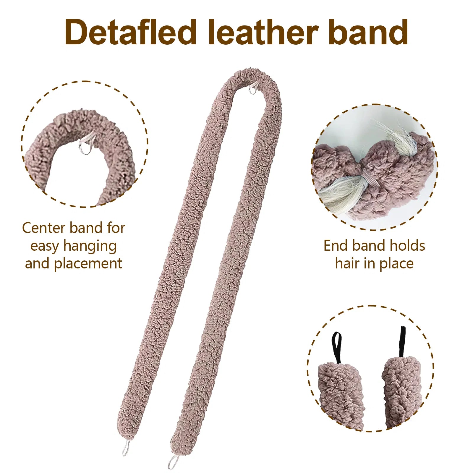 Satin Heatless Hair Curler, Lazy Natural Soft Wave DIY Heatless Curls for Sleep in Overnight, for All Hair Types - Light Brown