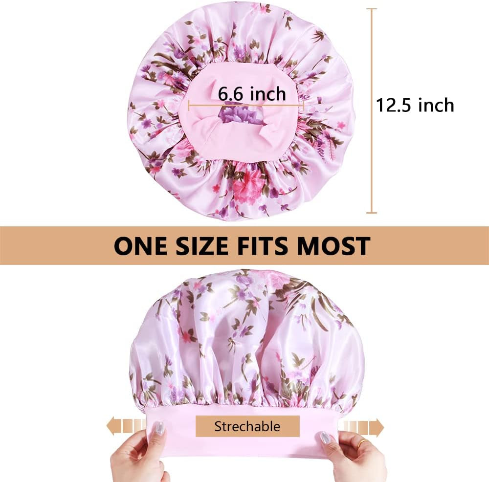 10PCS Satin Bonnets for Women Sleeping, Large Braids Bonnet Wide Band Hair Bonnets