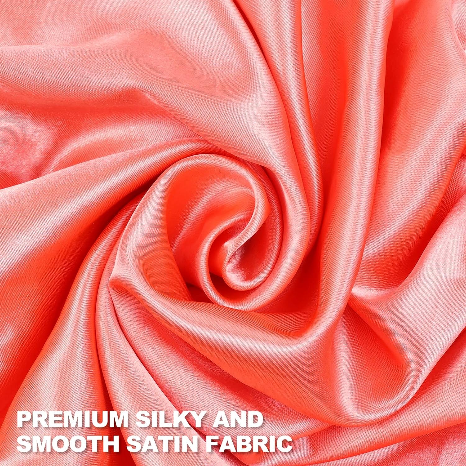 Satin Sleep Cap, Double-Sided Adjustable Bonnet (Coral)