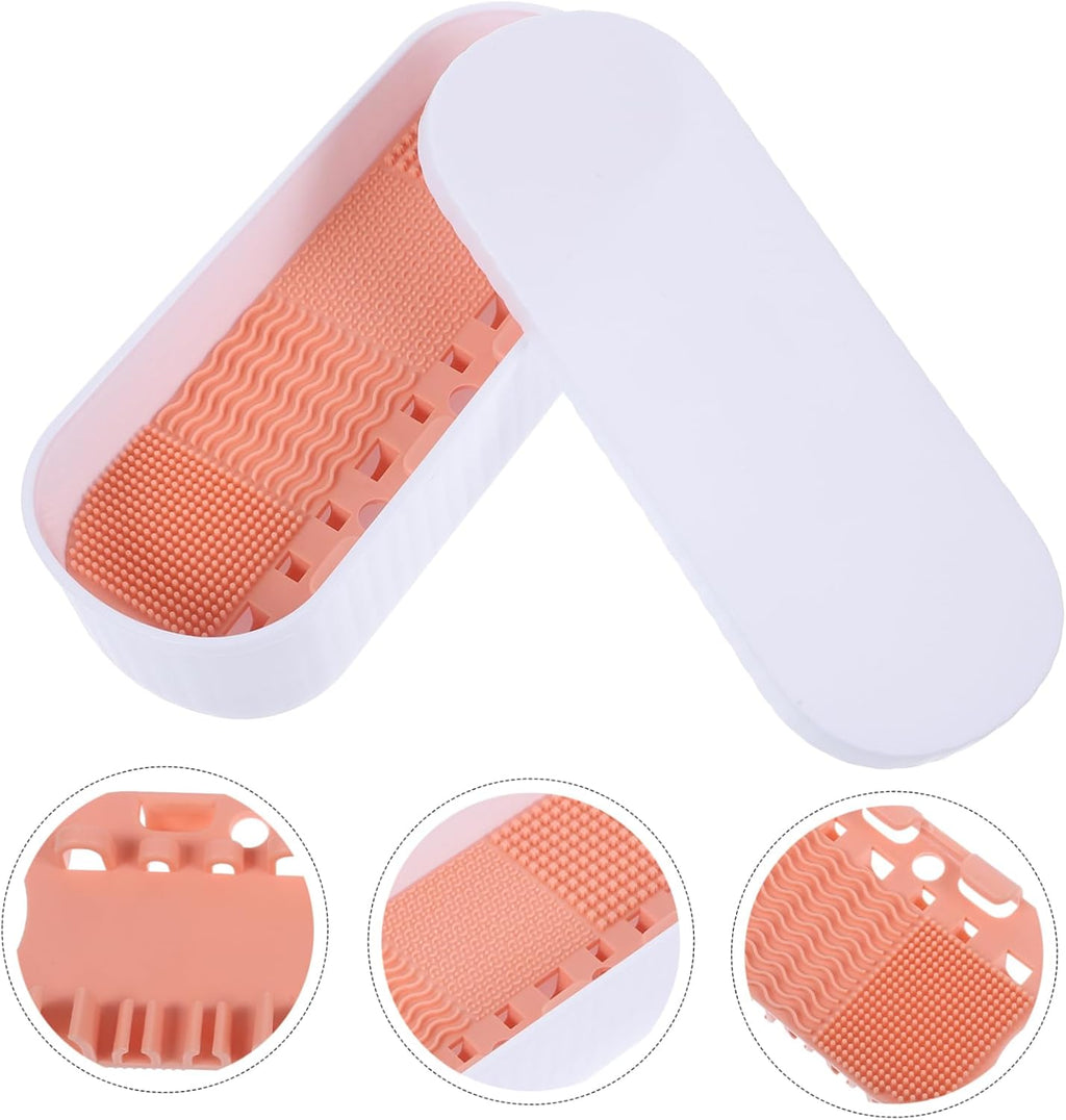 Makeup Brush Cleaner Box Makeup Tools Organizer Brush Holder Drying Rack Safe Material White