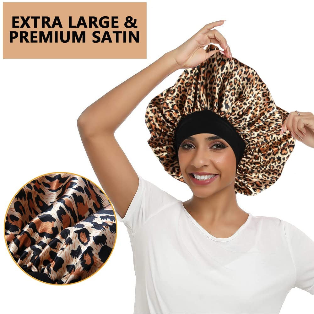 3PCS Extra Large Satin Bonnets for Sleeping, Hair Bonnets for Black Women Braids