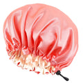 Satin Sleep Cap, Double-Sided Adjustable Bonnet (Coral)