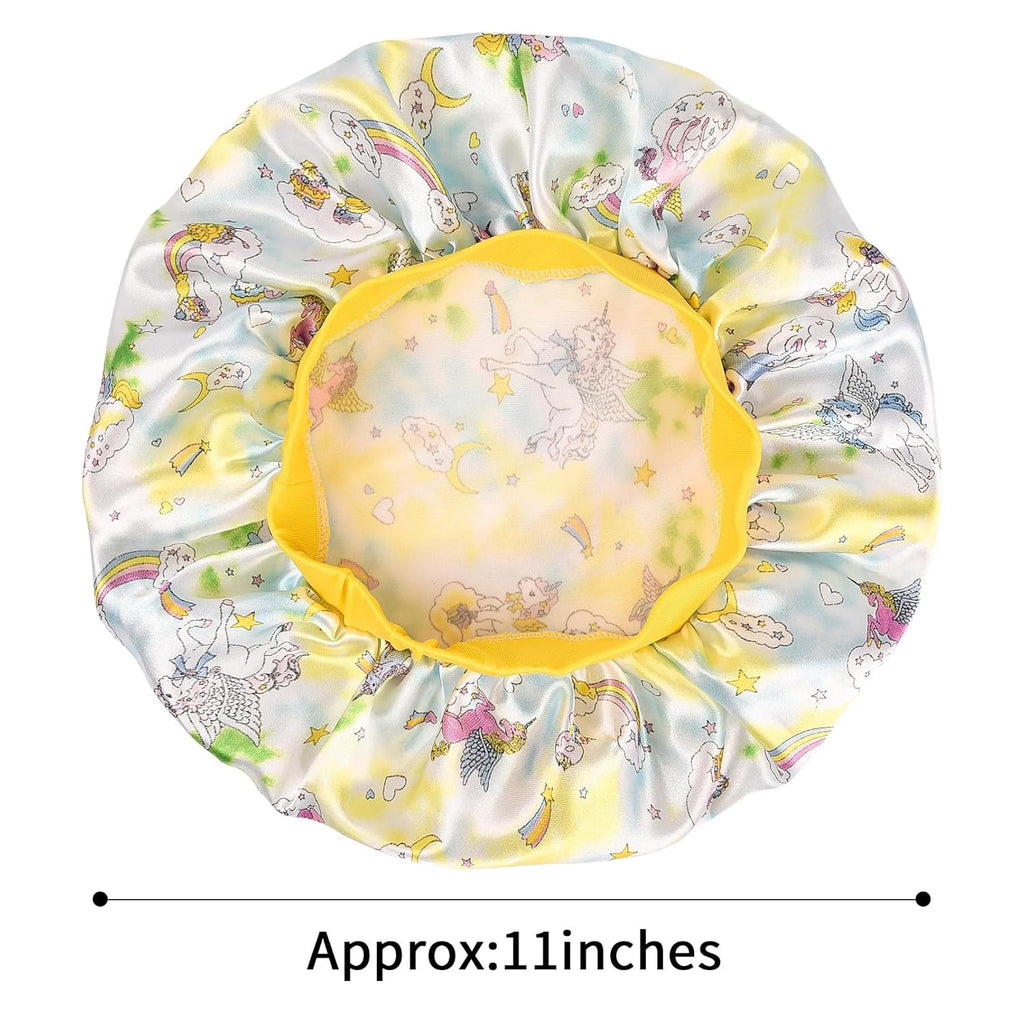 5 Pcs Kids Bonnet for Girls Silk Bonnet Sleeping Kid Baby Toddler Wide Band Night Sleep Caps Colorful Night Hats Natural Hair