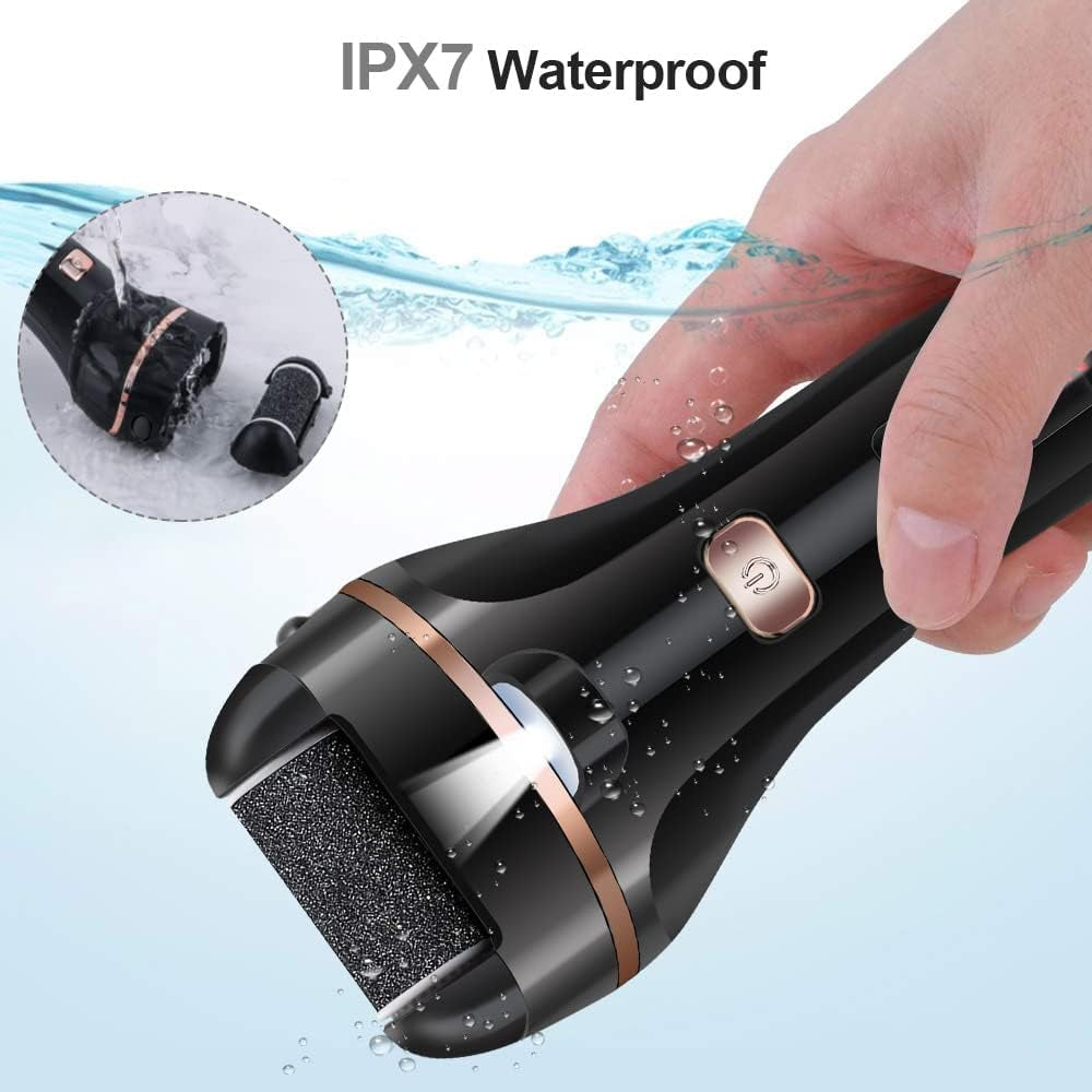 Electric Foot File Callus Remover, Rechargeable Pedicure Tools Foot Care Kit, Callus Remover for Feet with 3 Roller Heads,2 Speed for Remove Cracked Heels Calluses and Hard Skin