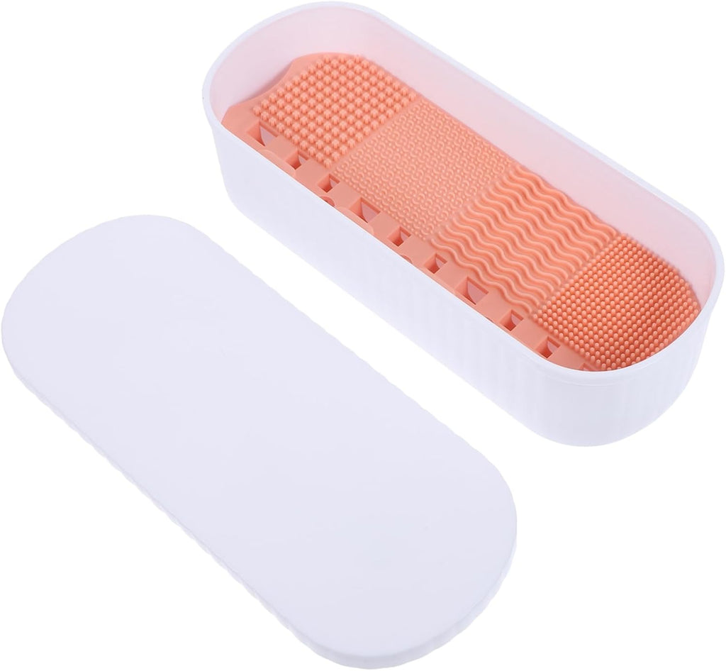 Makeup Brush Cleaner Box Makeup Tools Organizer Brush Holder Drying Rack Safe Material White