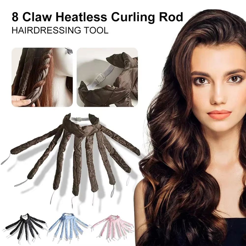 1Pc Heatless Hair Curler Velcro Strap Octopus Curl Rollers Soft Curling Rod Headband Lazy Sleeping Foam Curls Wave Styling Tools